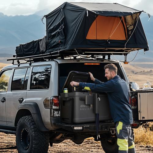 Anker SOLIX Everfrost 2 Electric Cooler 58L(61QT) with 288Wh Plug in Battery - Gray