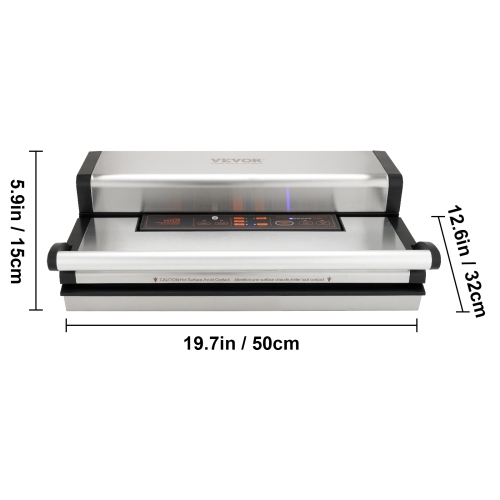 VEVOR 95Kpa Vacuum Sealer Machine, 350W Powerful Dual Pump and Dual Sealing, Dry and Moist Food Storage, Automatic and Manual,with Built-in Cutter,