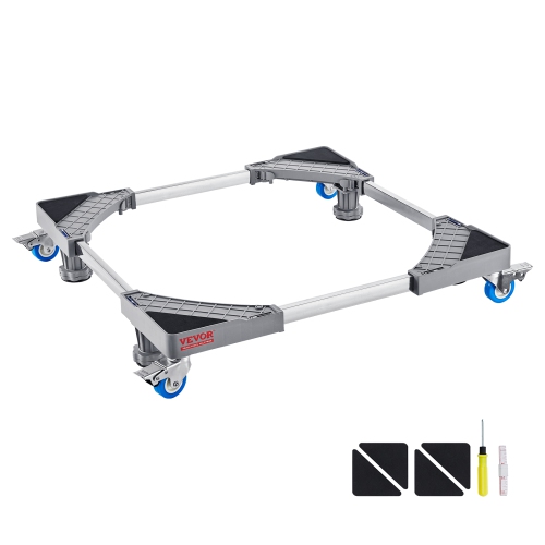 VEVOR  400 Lbs Load Mini Fridge Stand, 4 Feet, 4 Swivel Wheels, Washer And Dryer Pedestal, Multi-Functional Adjustable Base for Washing Machine, And