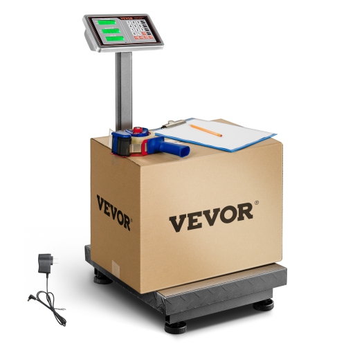 VEVOR  660 Lbs Load Digital Platform Scale, 0.1 Lbs Accuracy Computing, w Lb/kg, Tare, Price Calculator, Stainless Steel High-Definition Display For