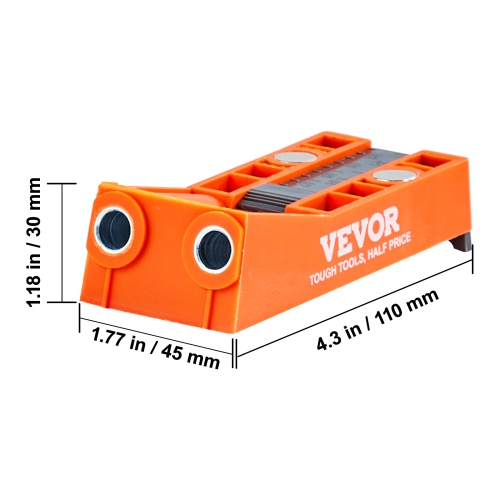 VEVOR 56 Pcs Pocket Hole Jig, Mini Jig Pocket Hole System with 9" C-clamp, Step Drill, Wrench, Square Drive Bit, Drill Stop Ring, and Screws, for DIY
