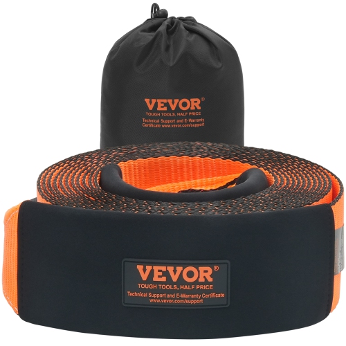 VEVOR 4" x 30' Recovery Tow Strap,46,500 lbs Break Strength,Triple Reinforced Loop Straps, Tree Saver, Off Road Towing and Recovery, Extreme Weather