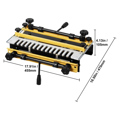 VEVOR 12 in Width Dove Tailing Router Jigs with Router Bit & 1/2” Template, Precise Alignment Dove Tail Jig, Mortise and Tenon Jig Woodworking Tools