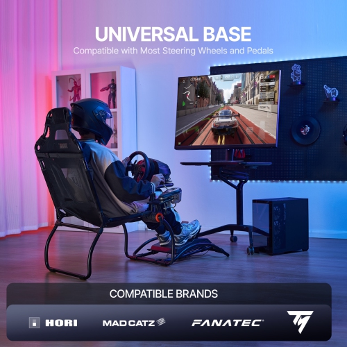 VEVOR T248P Racing Wheel Stand, For Logitech G923/G920/G29, Steering Wheel Stand & Foot Pedal Angle Adjustable,Steel Driving Simulator