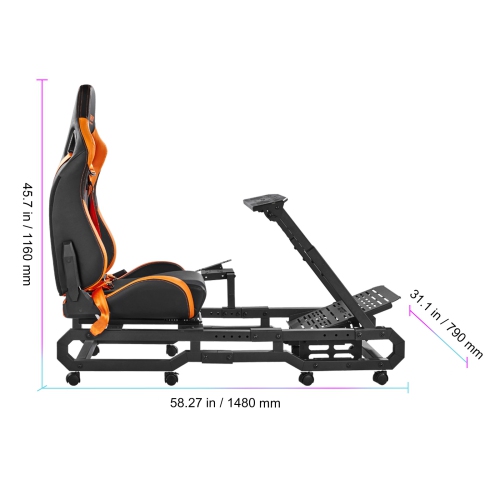 VEVOR 330 LBS Max Load Racing Wheel Stand with Wheels For Logitech G923/G920/G29,Steel Driving Simulator Cockpit-Thrustmaster T248P, Steering Wheel