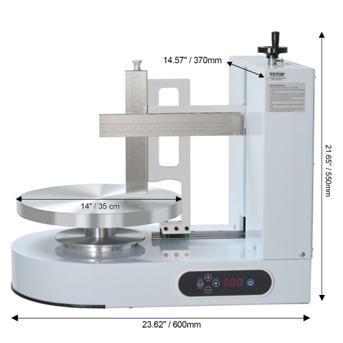 VEVOR 6" to 14" Cake Decorating Machine, Cake Cream Spreading Coating Smearing Machine, Low Noise Cake Frosting Machine, Turntable with Scraper,