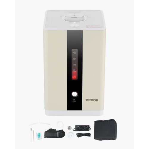 Inhalateur d'hydrogène de haute pureté VEVOR 99,99%, 225&nbsp;ml/min séparé par HO Inhalateur d'oxygène d'hydrogène à deux ports, générateur d'eau