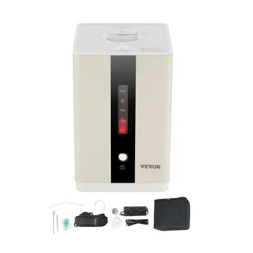 Inhalateur d'hydrogène de haute pureté VEVOR 99,99%, 225&nbsp;ml/min séparé par HO Inhalateur d'oxygène d'hydrogène à deux ports, générateur d'eau