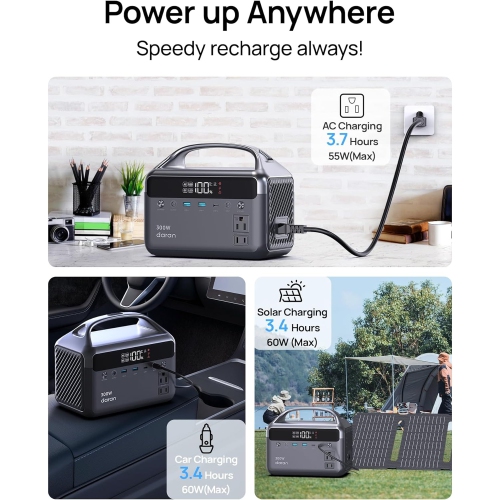 Station d'alimentation portative 300&nbsp;W de DaranEner - Noir