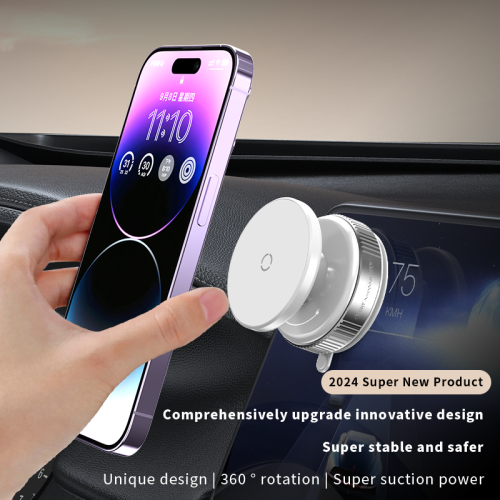 New magnetic car phone holder, 360 degree rotating folding vacuum suction cup, support car desktop center console, adjustable magnetic phone holder -