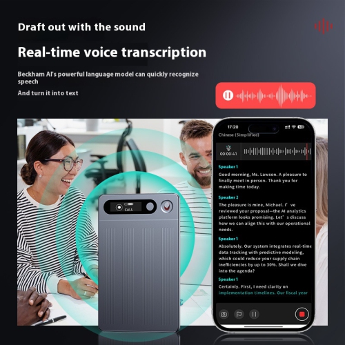 Enregistreur vocal à intelligence artificielle, enregistreur de conférence téléphonique, enregistrement HD professionnel avec réduction du bruit,