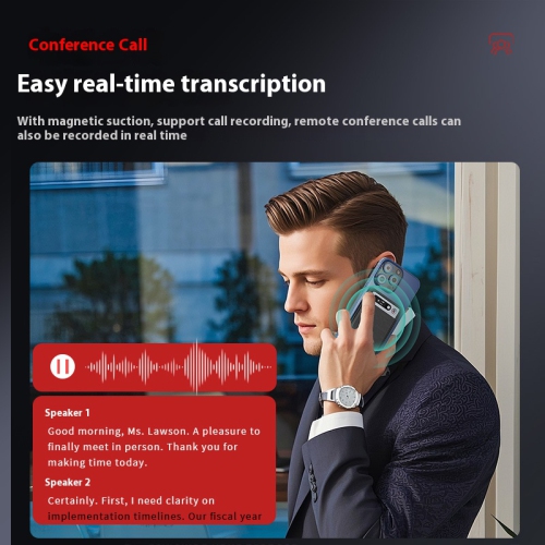Enregistreur vocal à intelligence artificielle, enregistreur de conférence téléphonique, enregistrement HD professionnel avec réduction du bruit,