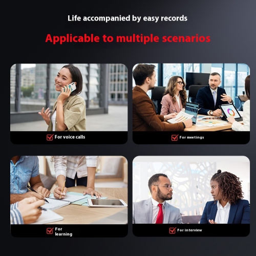 Enregistreur vocal à intelligence artificielle, enregistreur de conférence téléphonique, enregistrement HD professionnel avec réduction du bruit,
