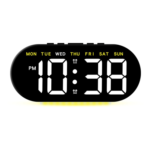 Simple large screen LED electronic clock, light bedside alarm clock, with 12/24 hour display, day of the week, date, temperature, memory function -