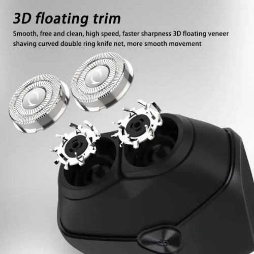 8 W – Mini rasoir électrique portatif, rasoir rechargeable à lame magnétique flottante pour hommes, étanche – argenté