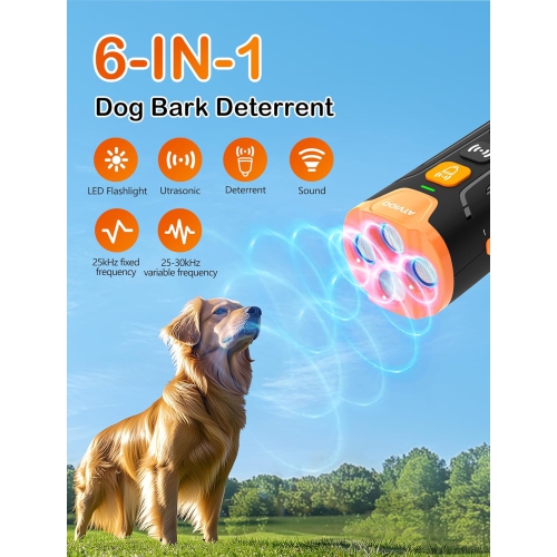 Dog Repellent - Ultrasonic Anti-Barking Device, 3 Beams, Rechargeable Anti-Barking Device - Safe for Dog Training - Grey - 3 Head High Power Dog