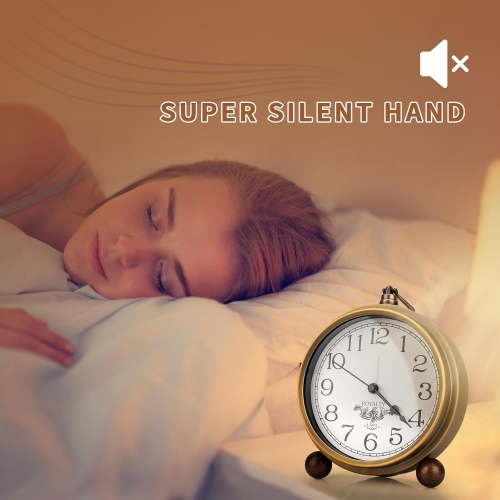 European retro iron alarm clock, American creative electronic clock, home simple luminous student personality silent clock - black