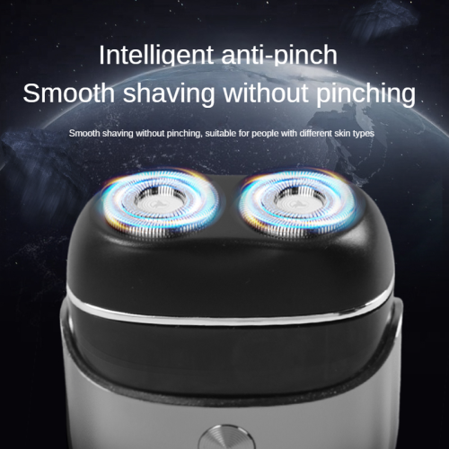 New mini electric shaver, full body washable double-head magnetic beard razor, home portable men's razor -silvery white