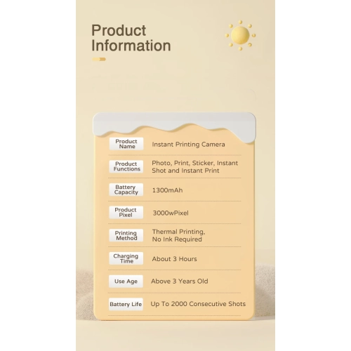 New Polaroid Camera Portable Thermal Printing Camera Children's Day Gift Blue [32G High Configuration Contains 1 Roll of Black and White Printing