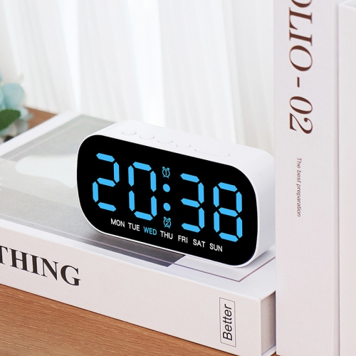 Hot selling electronic clock, simple multi-function alarm clock, LED digital clock, two sets of alarm clocks with date -blue