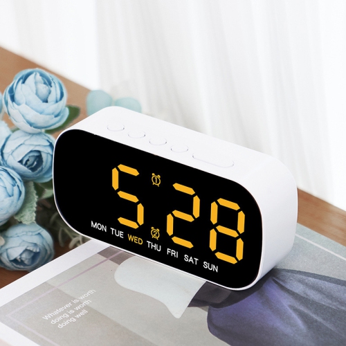Hot selling electronic clock, simple multi-function alarm clock, LED digital clock, two sets of alarm clocks with date - yellow