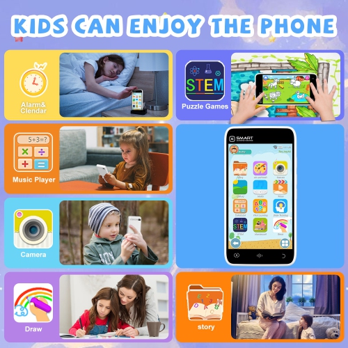 Kids Smartphone Camera Gift for 3-12 Years Old Boys and Girls, 3.97 Inch Touch Screen Learning Toy - Kids Phone with 200+ Learning Games 5MP, Great