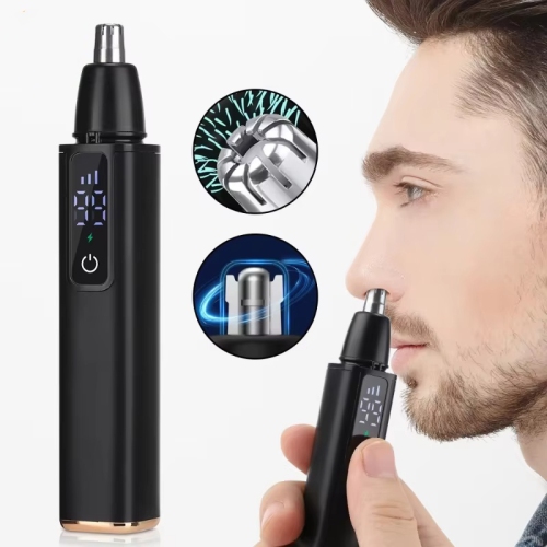 Hot sale electric nose hair trimmer, rechargeable nose hair scissors and eyebrow trimmer, nose hair tool for men and women - light luxury blue