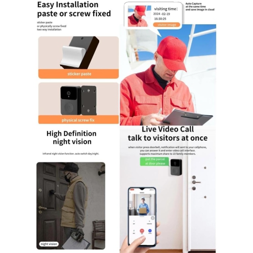 Smart Video Doorbell X9 Wireless Remote Control Overseas Version