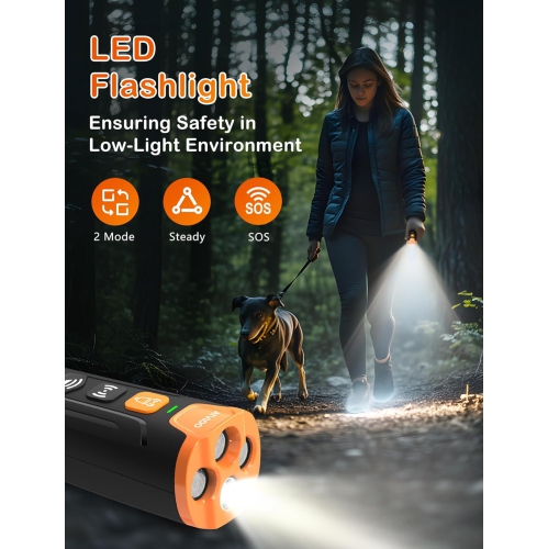 Dog Repellent - Ultrasonic Anti-Barking Device, 3 Beams, Rechargeable Anti-Barking Device - Safe for Dog Training - Black - 3 Head High Power Dog