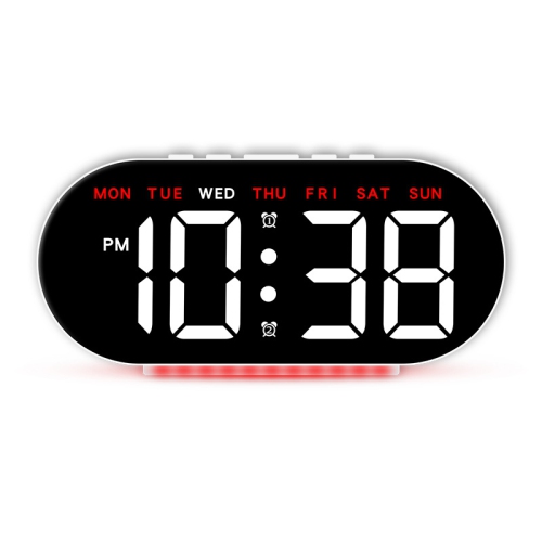 Simple large screen LED electronic clock, light bedside alarm clock, with 12/24 hour display, day of the week, date, temperature, memory function -