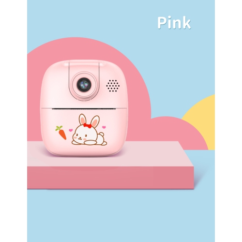 New cartoon smart children's camera thermal instant printing digital small SLR camera toy pixel 4800W, 2.0 inches, pink Polaroid