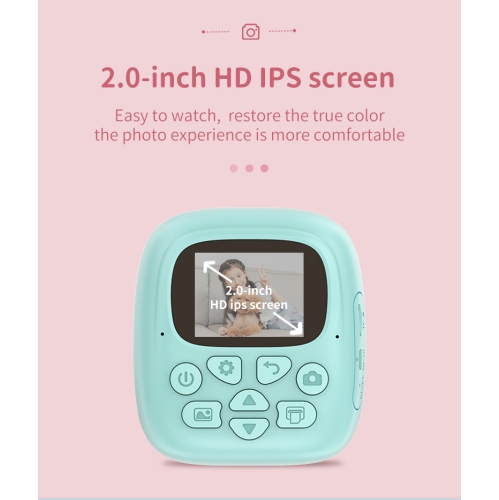New cartoon smart children's camera thermal instant printing digital small SLR camera toy pixel 4800W, 2.0 inches, pink Polaroid