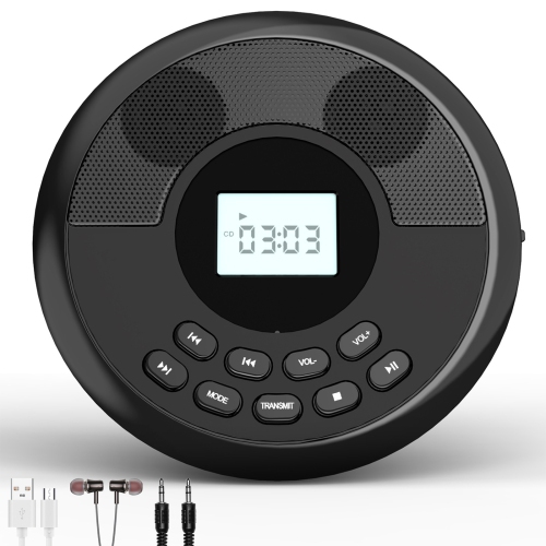 THE WAY  Portable CD Player \w Speakers And Headphones: Rechargeable CD Walkman \w Protection - CD/mp3/USB/bluetooth Playback, Car Connection, Home