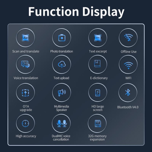 2.22 po stylo de traduction 112 langues WIFI dictionnaire scanner stylo intelligent chinois et anglais stylo stylo de lecture point - noir