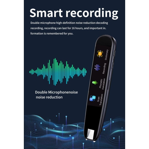 2.22 po stylo de traduction 112 langues WIFI dictionnaire scanner stylo intelligent chinois et anglais stylo stylo de lecture point - noir