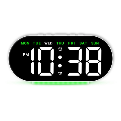 Simple large screen LED electronic clock, light bedside alarm clock, with 12/24 hour display, day of the week, date, temperature, memory function -