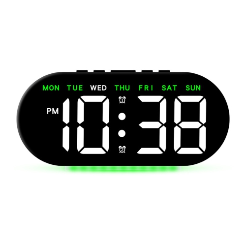 Simple large screen LED electronic clock, light bedside alarm clock, with 12/24 hour display, day of the week, date, temperature, memory function -