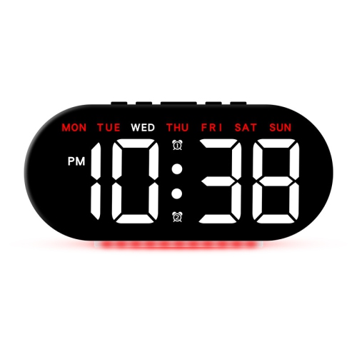 Horloge électronique LED simple à grand écran, réveil de chevet lumineux, avec affichage de l'heure 12/24, semaine, date, température, fonction