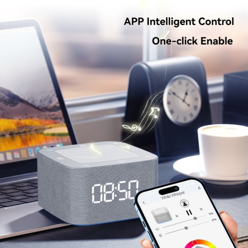 Pyjama à bruit blanc, machine intelligente à bruit blanc 32 sons, autonomie de 8 heures, Bluetooth, veilleuse RVB et réveil - Aide au sommeil