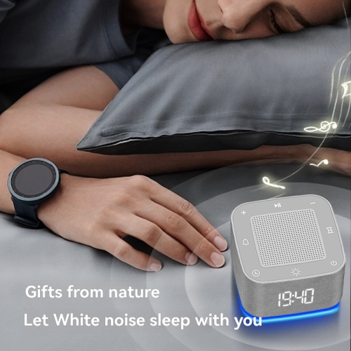 Pyjama à bruit blanc, machine intelligente à bruit blanc 32 sons, autonomie de 8 heures, Bluetooth, veilleuse RVB et réveil - Aide au sommeil