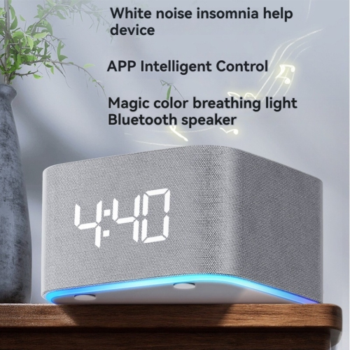 Pyjama à bruit blanc, machine intelligente à bruit blanc 32 sons, autonomie de 8 heures, Bluetooth, veilleuse RVB et réveil - Aide au sommeil