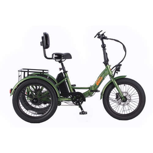 Refurbished - Ollie Leo Foldable Step-Through Electric City Trike (500W Motor / 65km Range / 22 km/h Top Speed) - Green
