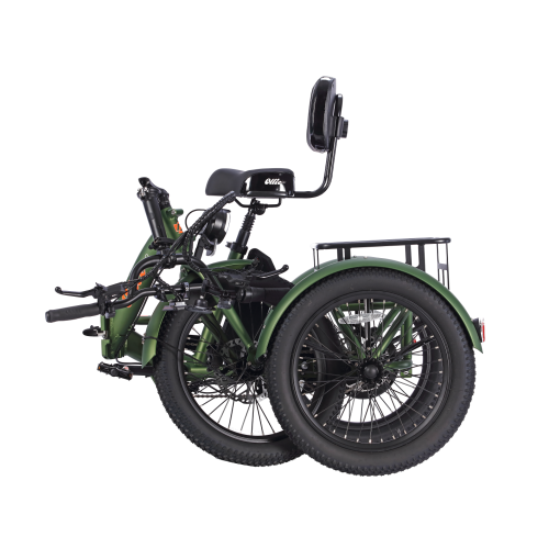 Refurbished - Ollie Leo Foldable Step-Through Electric City Trike (500W Motor / 65km Range / 22 km/h Top Speed) - Green