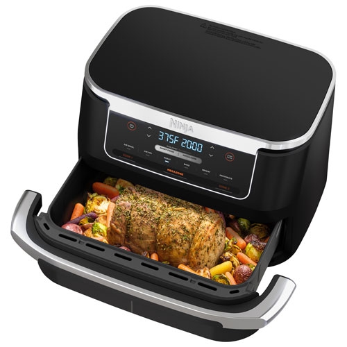 Refurbished Ninja Foodi DualZone FlexBasket 6-in-1 Air Fryer - 7 Qt - Black DZ071C