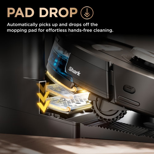 Aspirateur robot et vadrouille à vidage automatique PowerDetect NeverTouch Pro de Shark - Noir RV2820ZECA