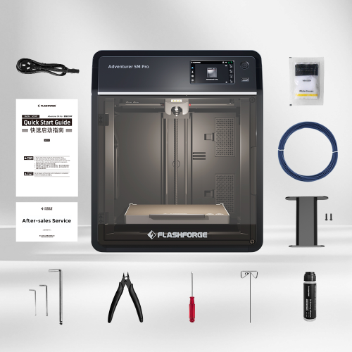 Flashforge Adventurer 5M Pro 3D Printer Bundle – Includes 4 x 1kg HS PLA Filament – Ultra-Fast CoreXY Printing, Auto-Leveling, Enclosed Build, Plug &