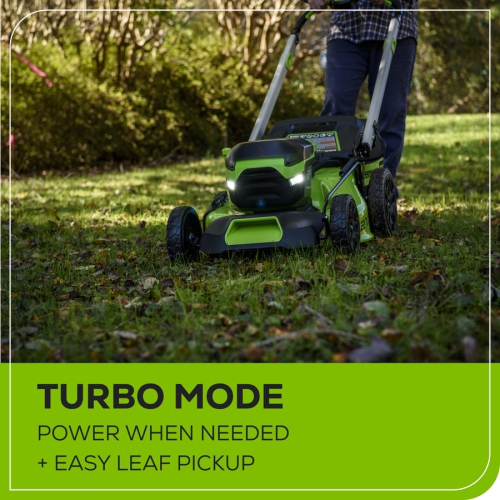 Greenworks 60V 21” Cordless Push Lawn Mower, 5.0Ah Battery and Rapid Charger Included