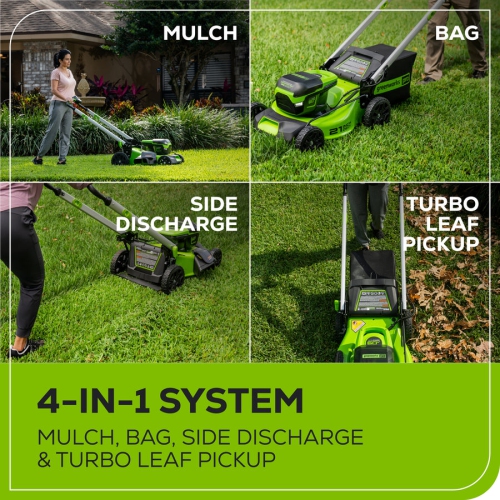 Greenworks 60V 21” Cordless Push Lawn Mower, 5.0Ah Battery and Rapid Charger Included