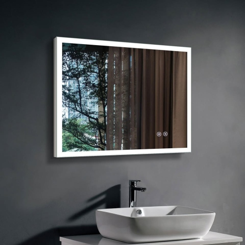 Whirlwell LED Bathroom Mirror, 36 x 28 in, Slim Lights, Touch Button, Dimmable, Anti-Fog, Vertical/Horizontal Mounted
