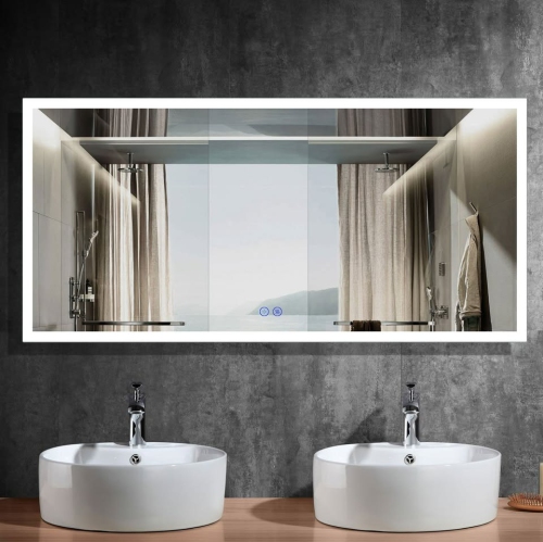 Whirlwell LED Bathroom Mirror, 70 x 32 in, Slim Lights, Touch Button, Dimmable, Anti-Fog, Vertical/Horizontal Mounted